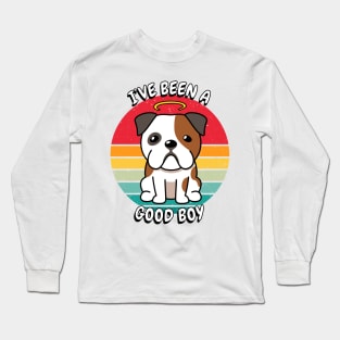 Cute english bulldog is a good boy Long Sleeve T-Shirt